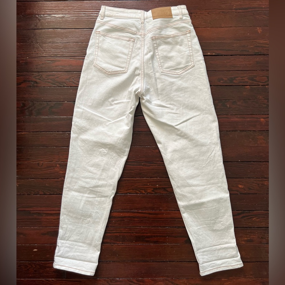 White denim mom jeans